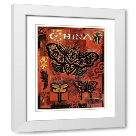 China travel poster White Modern Wood Framed Art Print with Double Matting by Vintage Apple Collection