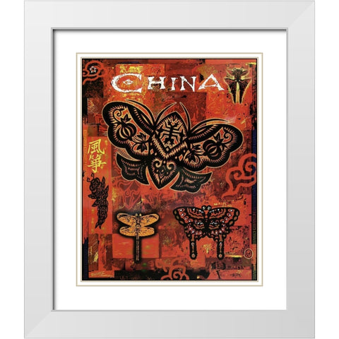China travel poster White Modern Wood Framed Art Print with Double Matting by Vintage Apple Collection