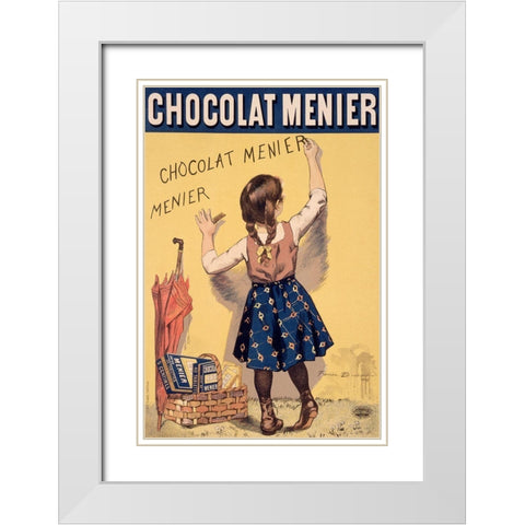 Chocolat White Modern Wood Framed Art Print with Double Matting by Vintage Apple Collection