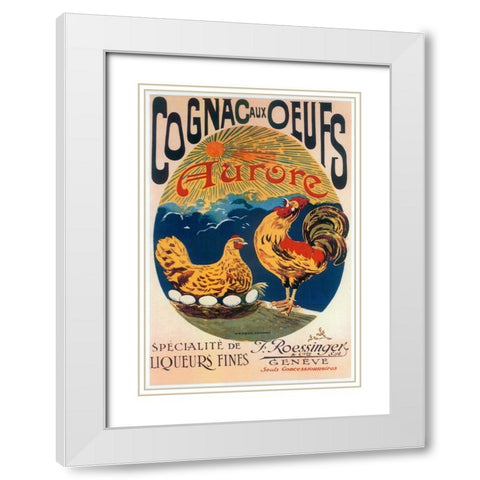 Cognac Oeufs White Modern Wood Framed Art Print with Double Matting by Vintage Apple Collection