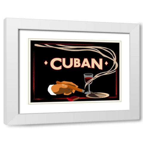 cuban White Modern Wood Framed Art Print with Double Matting by Vintage Apple Collection