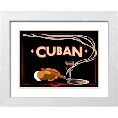 cuban White Modern Wood Framed Art Print with Double Matting by Vintage Apple Collection