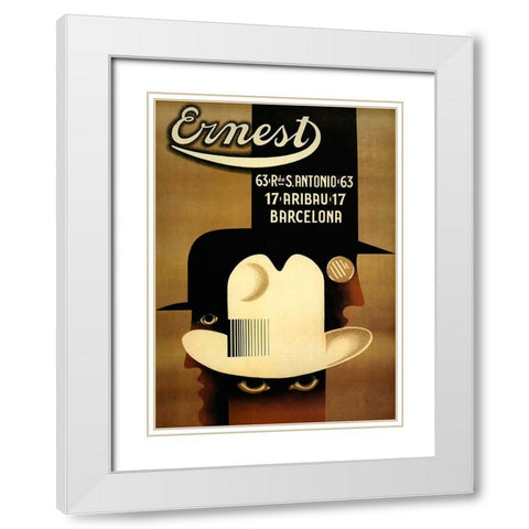 ernest White Modern Wood Framed Art Print with Double Matting by Vintage Apple Collection