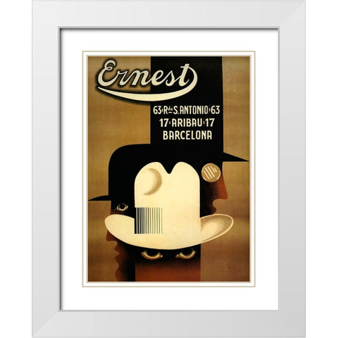 ernest White Modern Wood Framed Art Print with Double Matting by Vintage Apple Collection