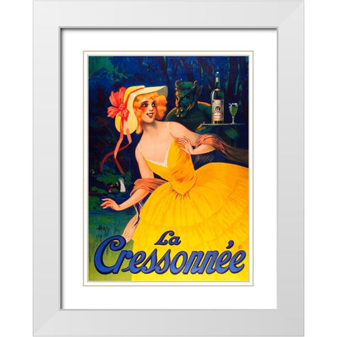 Le Cressonnee White Modern Wood Framed Art Print with Double Matting by Vintage Apple Collection