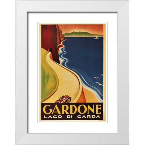 Gardone White Modern Wood Framed Art Print with Double Matting by Vintage Apple Collection