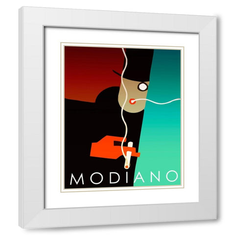 Modiano Cig White Modern Wood Framed Art Print with Double Matting by Vintage Apple Collection