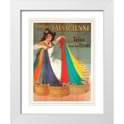 Teinture White Modern Wood Framed Art Print with Double Matting by Vintage Apple Collection