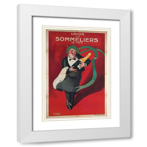 Sommeliers Champagne White Modern Wood Framed Art Print with Double Matting by Vintage Apple Collection