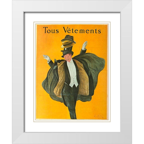 Vestments White Modern Wood Framed Art Print with Double Matting by Vintage Apple Collection