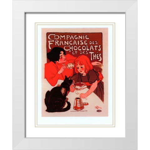 Compagnie Francise White Modern Wood Framed Art Print with Double Matting by Vintage Apple Collection