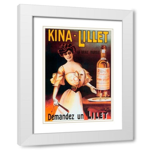 Kina White Modern Wood Framed Art Print with Double Matting by Vintage Apple Collection