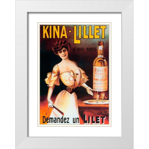 Kina White Modern Wood Framed Art Print with Double Matting by Vintage Apple Collection