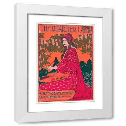 The Quartier White Modern Wood Framed Art Print with Double Matting by Vintage Apple Collection