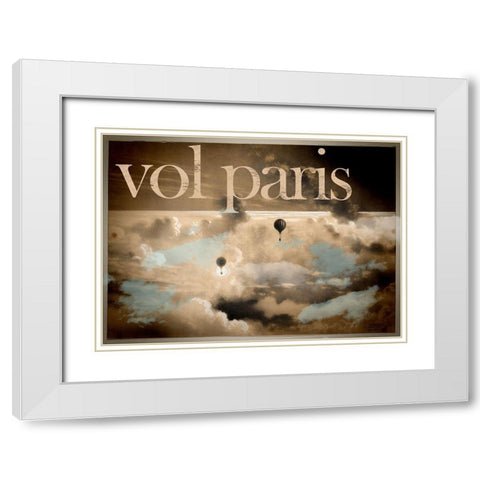 Vol Paris White Modern Wood Framed Art Print with Double Matting by Vintage Apple Collection