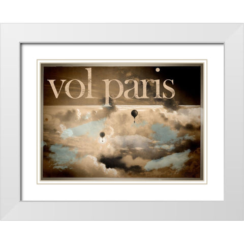 Vol Paris White Modern Wood Framed Art Print with Double Matting by Vintage Apple Collection