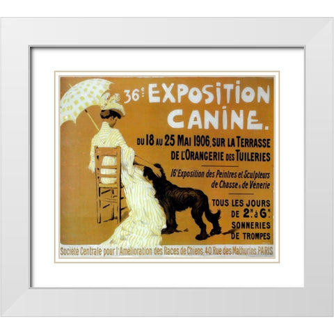 Exposition Canine White Modern Wood Framed Art Print with Double Matting by Vintage Apple Collection