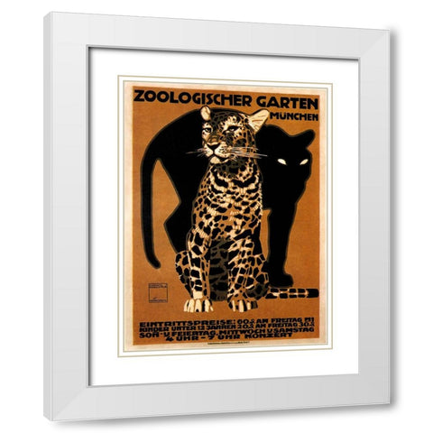 zoo big cats White Modern Wood Framed Art Print with Double Matting by Vintage Apple Collection