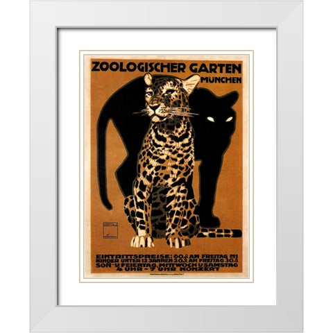 zoo big cats White Modern Wood Framed Art Print with Double Matting by Vintage Apple Collection