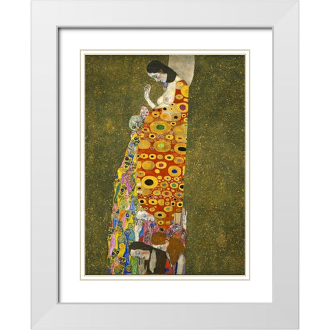 Klimt-Hope White Modern Wood Framed Art Print with Double Matting by Vintage Apple Collection