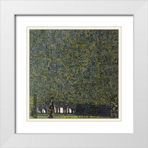 Klimt-The Park White Modern Wood Framed Art Print with Double Matting by Vintage Apple Collection