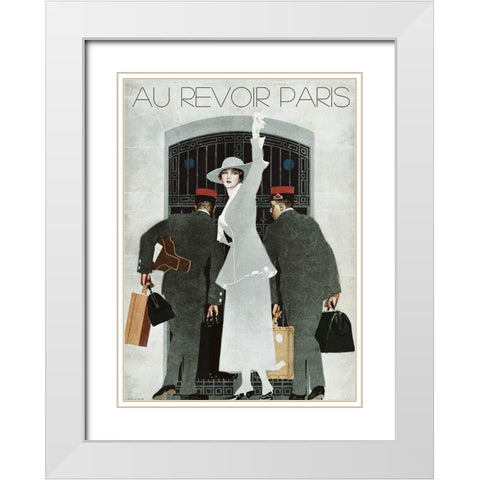 Thoughtful Moments White Modern Wood Framed Art Print with Double Matting by Vintage Apple Collection