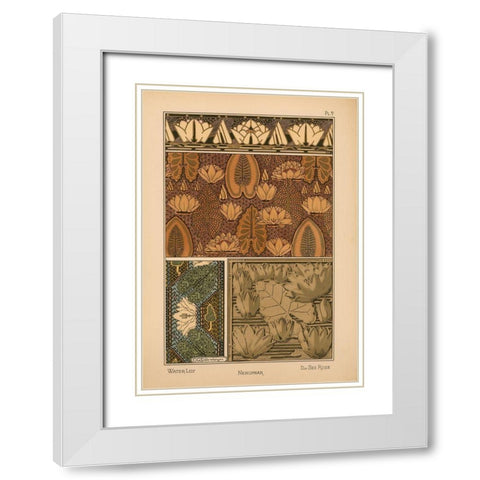 Plate 09 - Water-Lily White Modern Wood Framed Art Print with Double Matting by Vintage Apple Collection