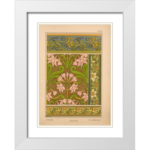 Plate 29 - Jonquil White Modern Wood Framed Art Print with Double Matting by Vintage Apple Collection