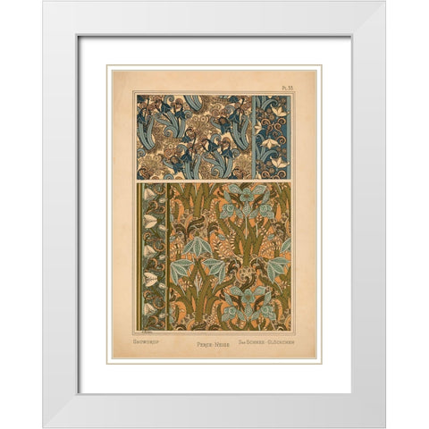 Plate 33 - Snowdrop White Modern Wood Framed Art Print with Double Matting by Vintage Apple Collection