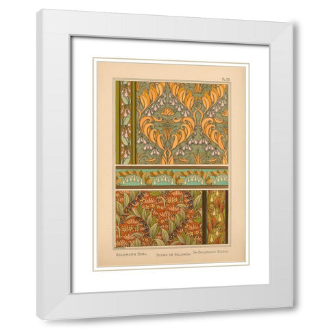 Plate 35 - Solomons Seal White Modern Wood Framed Art Print with Double Matting by Vintage Apple Collection