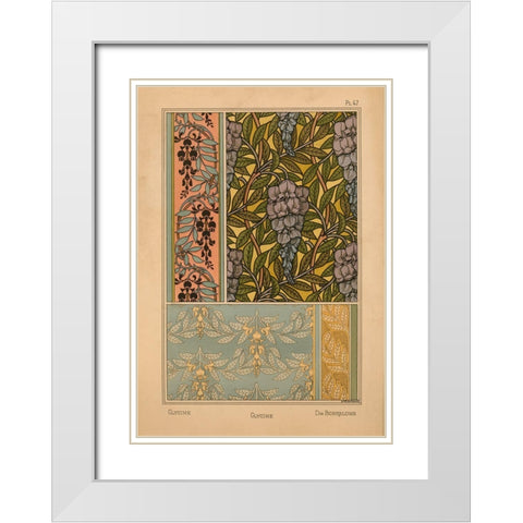 Plate 47 - Glycine White Modern Wood Framed Art Print with Double Matting by Vintage Apple Collection