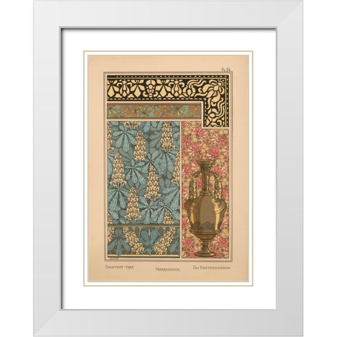 Plate 54 - Chestnut-tree White Modern Wood Framed Art Print with Double Matting by Vintage Apple Collection