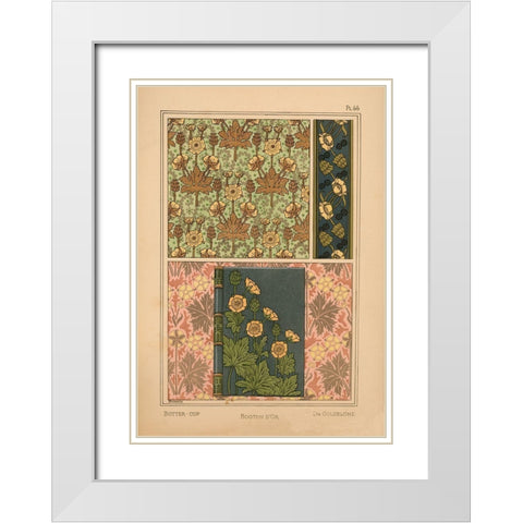 Plate 66 - Butter-cup White Modern Wood Framed Art Print with Double Matting by Vintage Apple Collection