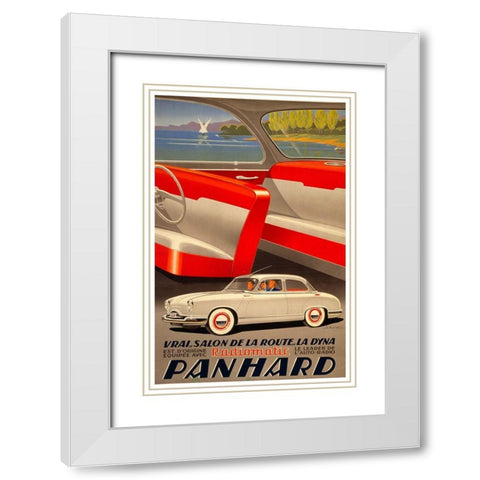 Panhard Auto White Modern Wood Framed Art Print with Double Matting by Vintage Apple Collection