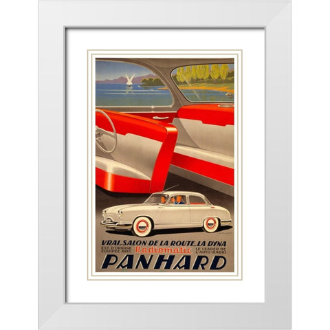 Panhard Auto White Modern Wood Framed Art Print with Double Matting by Vintage Apple Collection