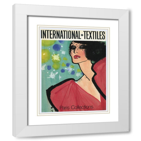 Paris Fashion White Modern Wood Framed Art Print with Double Matting by Vintage Apple Collection