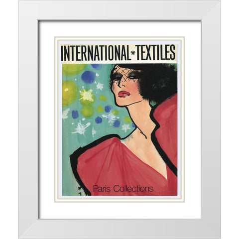 Paris Fashion White Modern Wood Framed Art Print with Double Matting by Vintage Apple Collection