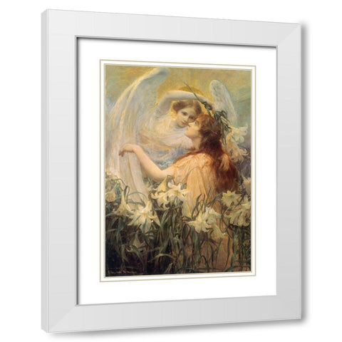 Swinstead-Two Angels White Modern Wood Framed Art Print with Double Matting by Vintage Apple Collection