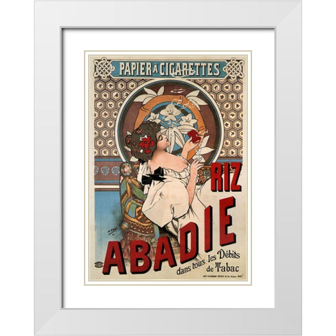 Abadie Cigs 1828 France White Modern Wood Framed Art Print with Double Matting by Vintage Apple Collection
