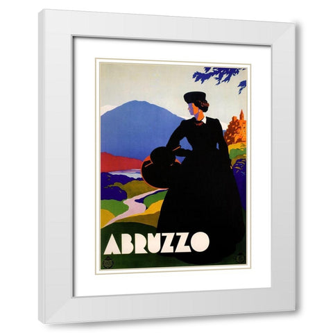 Abruzzo-Blackdress White Modern Wood Framed Art Print with Double Matting by Vintage Apple Collection