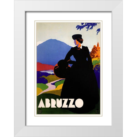 Abruzzo-Blackdress White Modern Wood Framed Art Print with Double Matting by Vintage Apple Collection