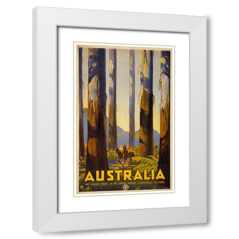Australia Trees White Modern Wood Framed Art Print with Double Matting by Vintage Apple Collection