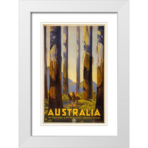 Australia Trees White Modern Wood Framed Art Print with Double Matting by Vintage Apple Collection