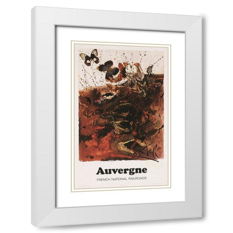 Auvergne Railroads White Modern Wood Framed Art Print with Double Matting by Vintage Apple Collection