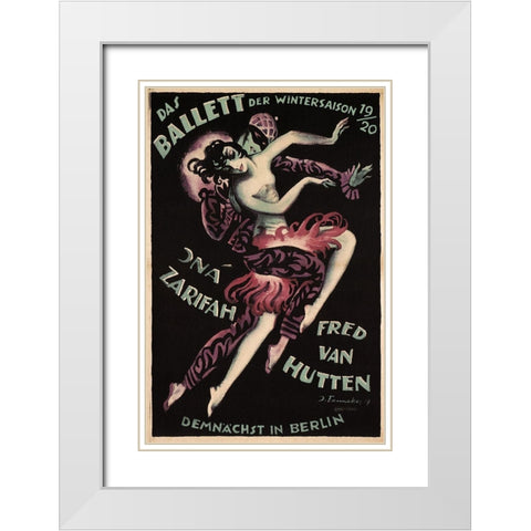 Balletwinter Seas Germany1919 White Modern Wood Framed Art Print with Double Matting by Vintage Apple Collection
