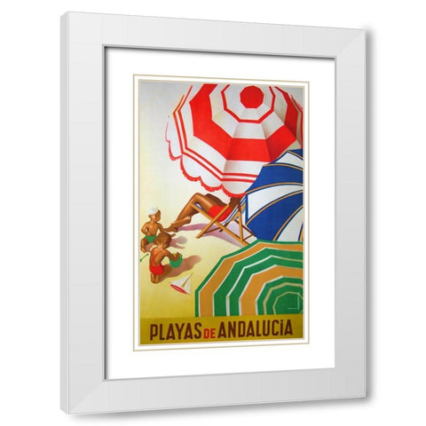 Beachesof Andalucia White Modern Wood Framed Art Print with Double Matting by Vintage Apple Collection