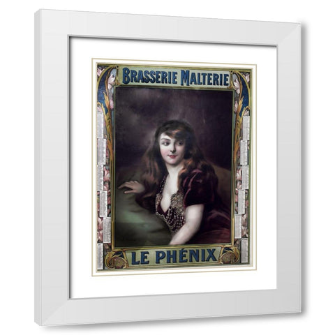 Brasserie Malterie White Modern Wood Framed Art Print with Double Matting by Vintage Apple Collection