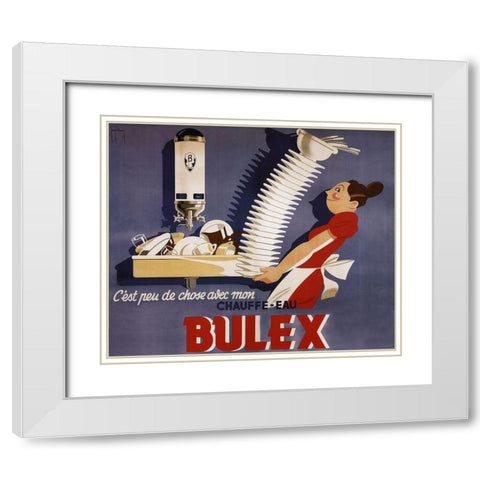 Bulex Water Heater Belgium White Modern Wood Framed Art Print with Double Matting by Vintage Apple Collection