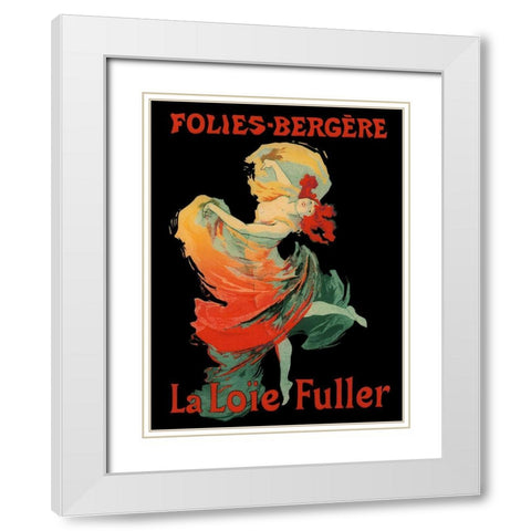 Folies-Bergere White Modern Wood Framed Art Print with Double Matting by Vintage Apple Collection