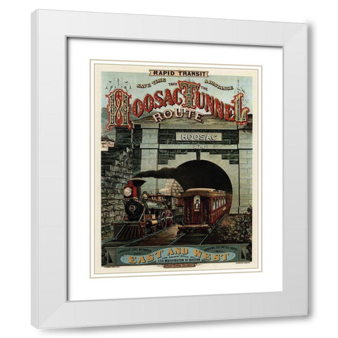 Hoosac Tunnel White Modern Wood Framed Art Print with Double Matting by Vintage Apple Collection